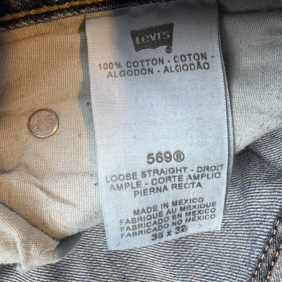 Levi's Jeans Mens 36x31 Blue Denim 569 Loose Straight Baggy Y2K Skater Grunge - Picture 10 of 13